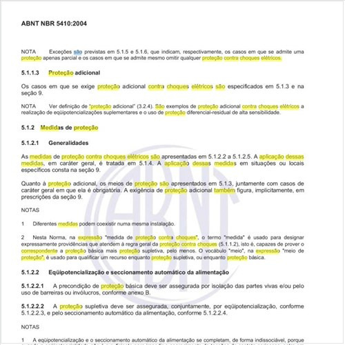 Onde são tratadas as medidas de proteção contra choques elétricos bem como a aplicação dessas medidas?