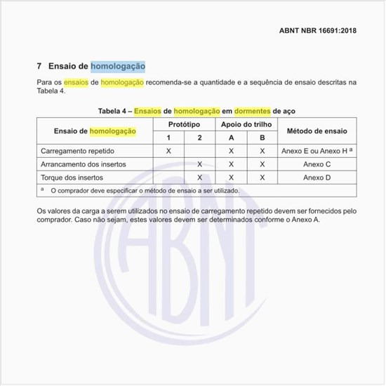 Quais são os ensaios de homologação em dormentes de aço?