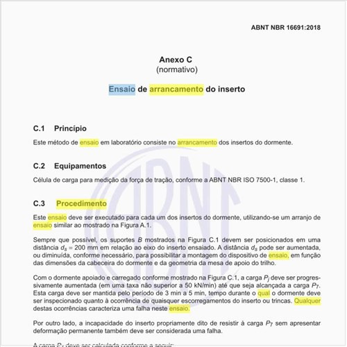 Qual o procedimento para o ensaio de arrancamento do inserto?