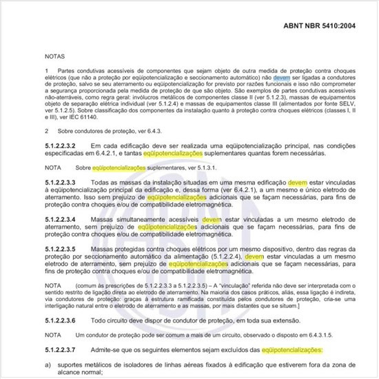 Como devem ser distribuídas as equipotencializações pelas edificações (principal e suplementares)?