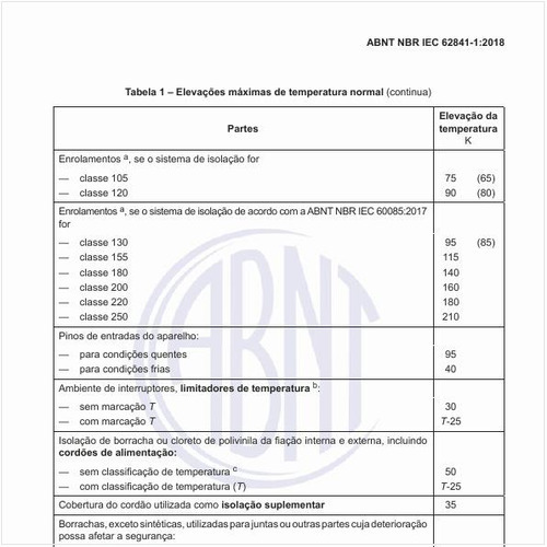 Quais as elevações máximas de temperatura normal?