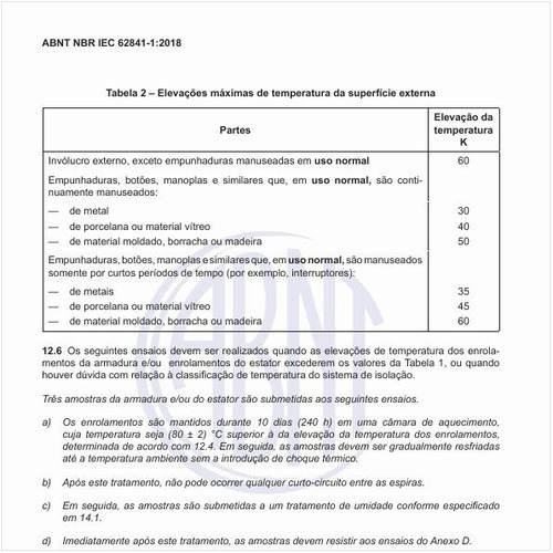 Quais as características para a resistência ao calor e fogo?