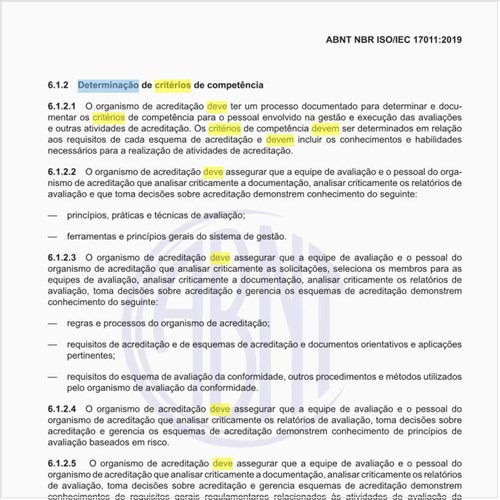 Como deve ser feito a determinação de critérios de competência?