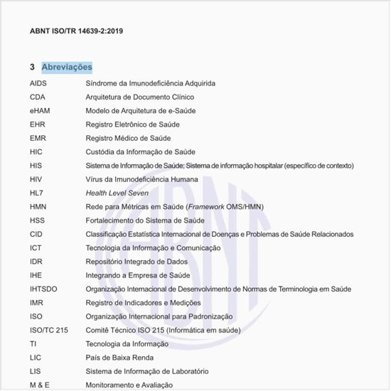 Quais as abreviações usadas nessa norma?