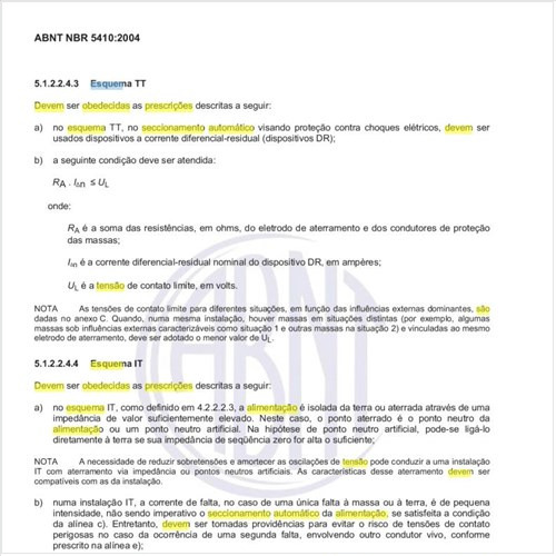 Quais são as prescrições que devem ser obedecidas para o seccionamento automático da alimentação no esquema TT?