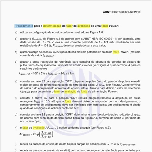 Qual o procedimento para a determinação do fator de avaliação de uma fonte Power-i?