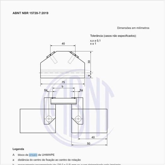 Qual é a configuração de ensaio de montagem bilateral lombar para parafuso cônico ou cilíndrico?