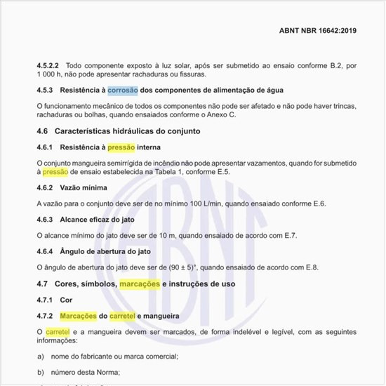 Quais são as marcações do carretel e mangueira?