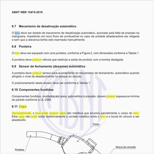 Opcionalmente, será que o bico pode possuir capa não metálica?