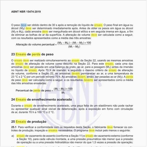 Como deve ser feito o ensaio de perda de peso?