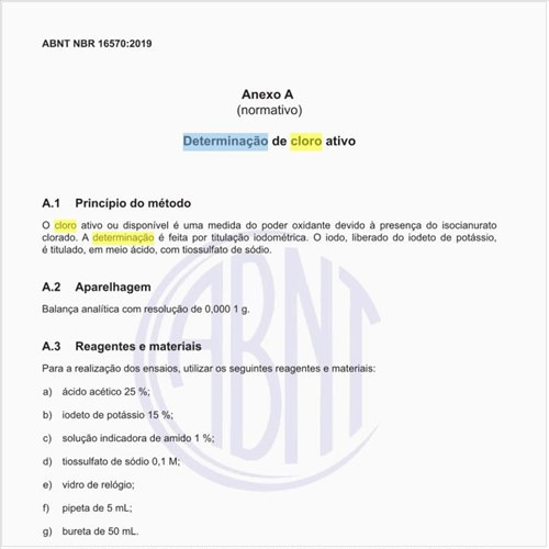 Como fazer a determinação de cloro ativo?