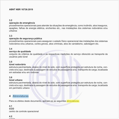 Quais as abreviaturas usadas nessa norma?