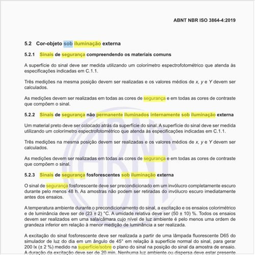 Quais são os sinais de segurança não permanente iluminados internamente sob iluminação externa?