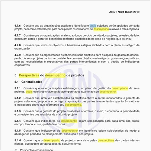 Quais as perspectivas do desempenho de projetos?