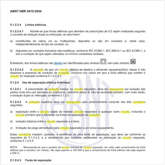 Para os circuitos separados, quais são as condições que devem ser preenchidas para ser assegurada a proteção supletiva?