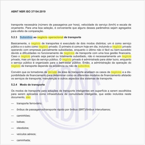 Quais são os subsídios ao negócio operacional de transporte?
