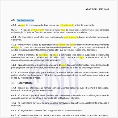 Qual seria o pré-tratamento para a água de chuva?