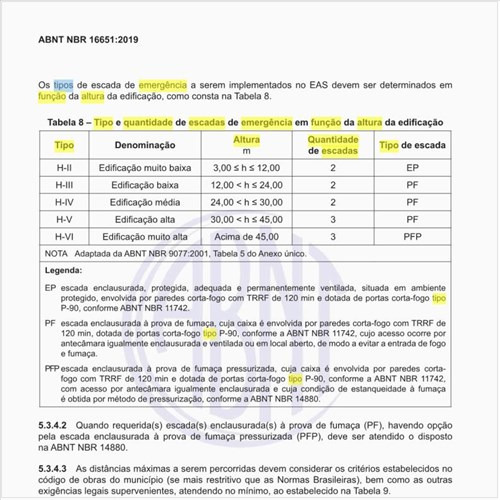 Qual o tipo e quantidade de escadas de emergência em função da altura da edificação?