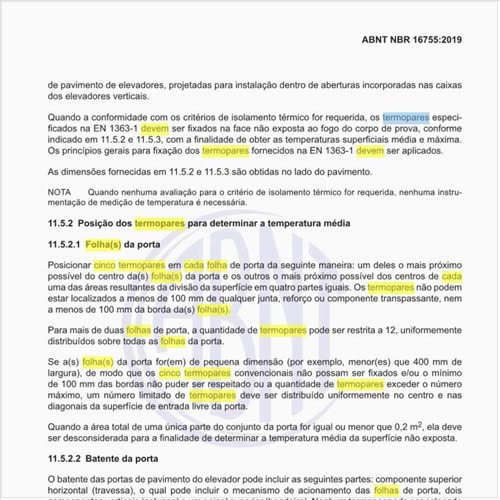 Como devem ser posicionados os cinco termopares em cada folha de porta?