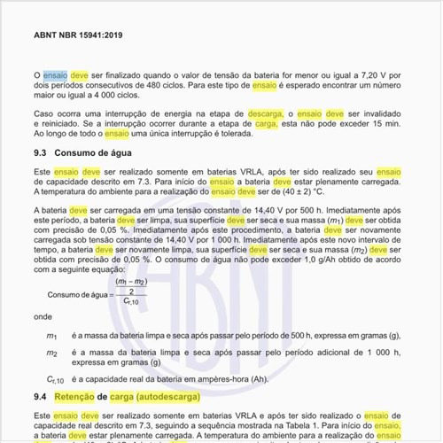Como deve ser executado o ensaio retenção de carga (autodescarga)?
