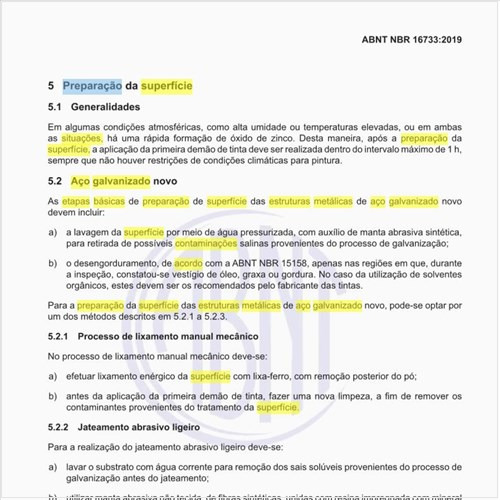 Quais as etapas básicas de preparação de superfície das estruturas metálicas de aço galvanizado novo?