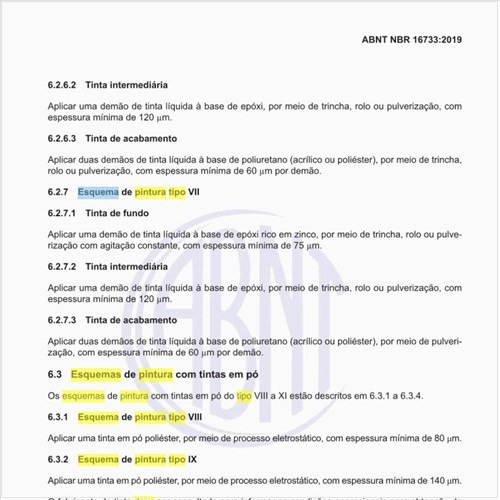 Como deve ser realizado o Esquema de pintura tipo VII?