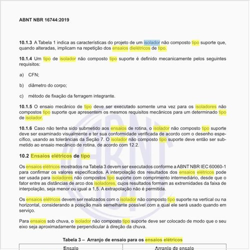 Quais são os ensaios elétricos de tipo no isolador suporte?