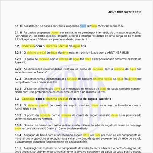 Como deve ser feita a conexão com o sistema predial de água fria?