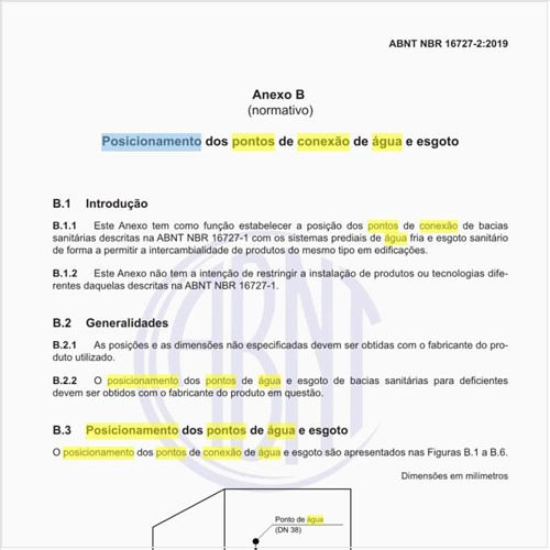 Qual é o posicionamento dos pontos de conexão de água e esgoto?