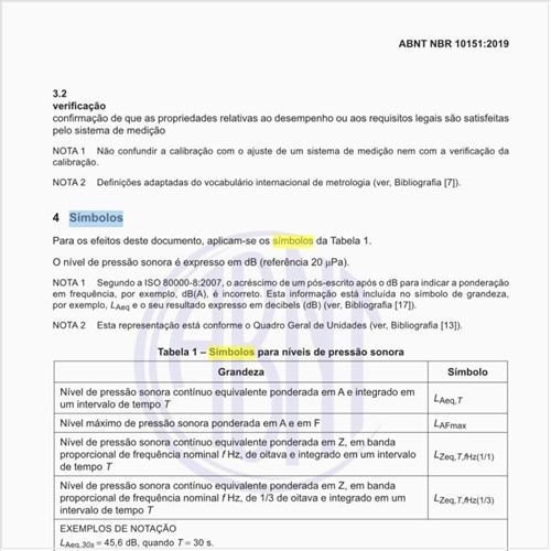 Quais os símbolos usados nessa norma?