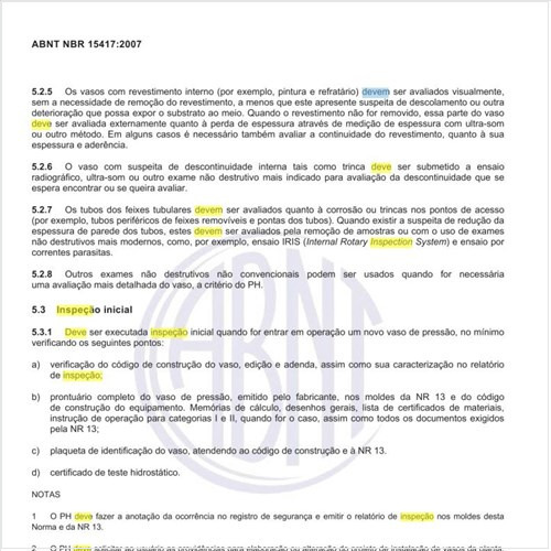 Como deve ser realizada a inspeção inicial?