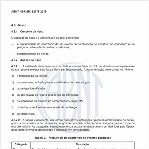 Qual a frequência de ocorrência de eventos perigosos?