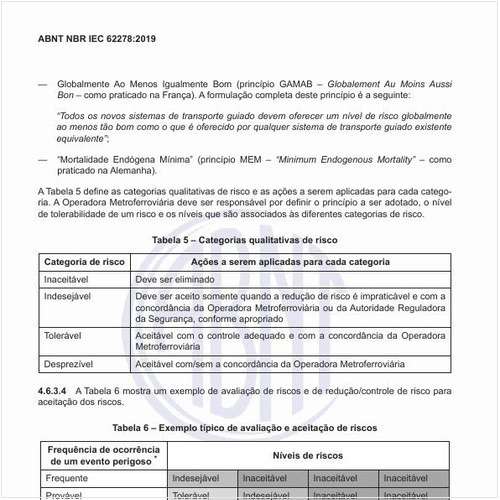 Qual o exemplo típico de avaliação e aceitação de riscos?