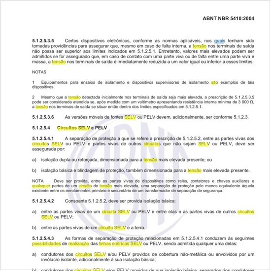 Quais são as possibilidades de realização de linhas elétricas de circuitos SELV ou PELV?