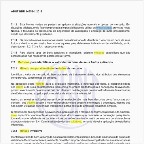 Como deve ser realizado o método comparativo direto de dados de mercado?