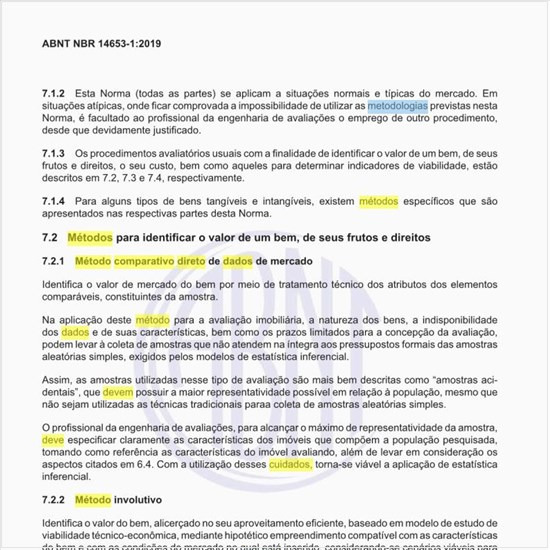 Como deve ser realizado o método comparativo direto de dados de mercado?