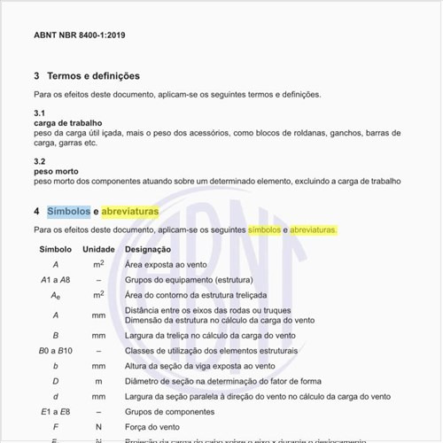 Quais os símbolos e abreviaturas usados nessa norma?