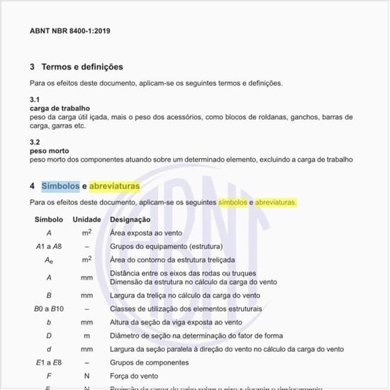 Quais os símbolos e abreviaturas usados nessa norma?
