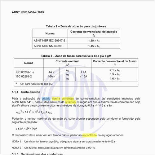 Qual é o critério contra correntes de curtos-circuitos?