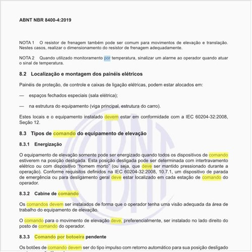 Qual deve ser o comando por botoeira pendente?