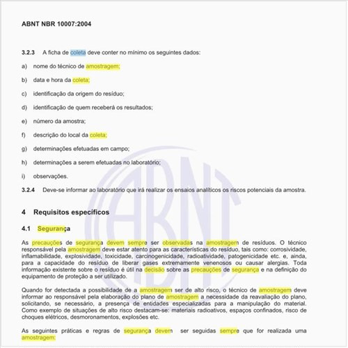 Quais são as precauções de segurança que devem sempre ser observadas na amostragem de resíduos?