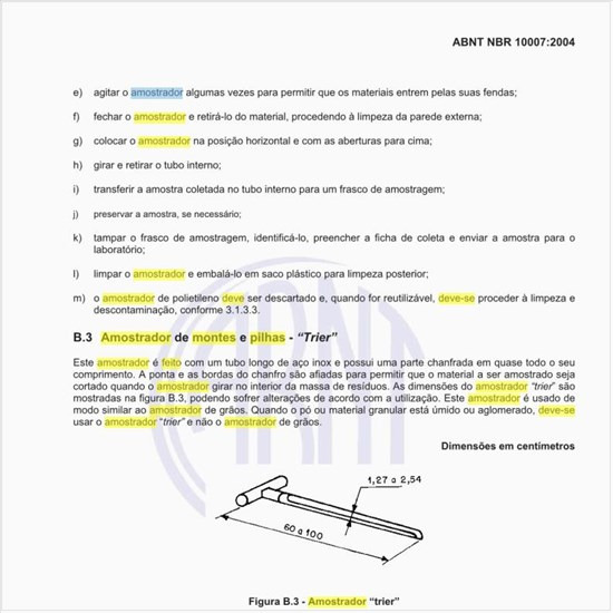 Como deve ser feito um amostrador de montes e pilhas - “Trier”?