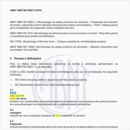 Como pode ser definido um bloco peça grande corte de carne?