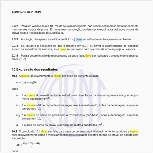 Como deve ser obtida a massa do revestimento?