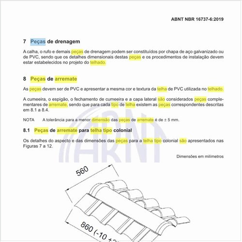 Quais são as peças de arremate para telha tipo plan?
