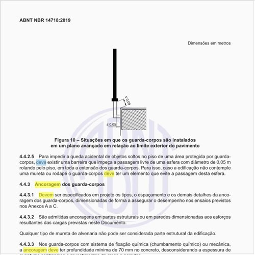 Como deve ser executada a ancoragem dos guarda-corpos?