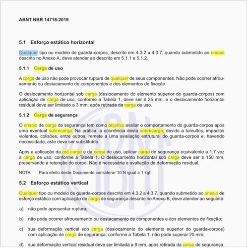 Qual o objetivo do ensaio de carga de segurança?