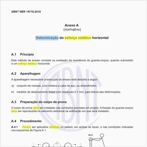 Como deve ser executada a determinação do esforço estático horizontal?