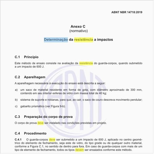 Como deve ser feita a determinação da resistência a impactos?