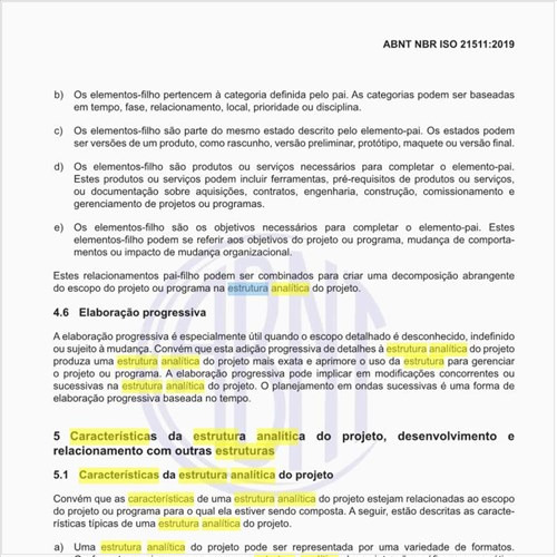 Quais as características da estrutura analítica do projeto?